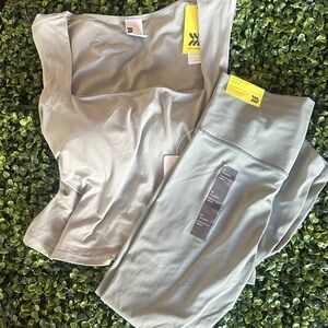 all in motion Sage Green Active Tank Top and Leggings Set set m , set large